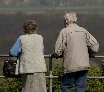 Couple looking at river