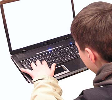Boy with laptop