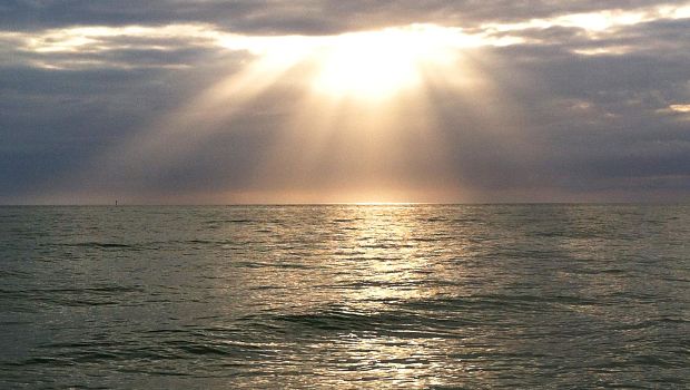 sun over sea