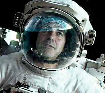 George Clooney in Gravity, photo copyright Warner Bros. Pictures