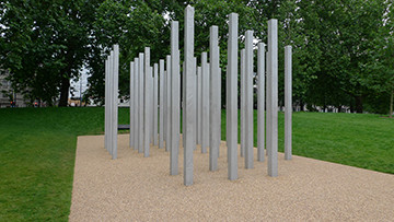 The memorial to the 52 victims who lost their lives during the 7/7 bombings in London in 2005