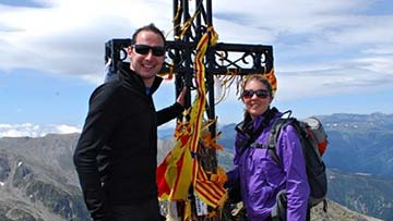 Caroline Twigg and her late husband Iain in the Pyrenees.