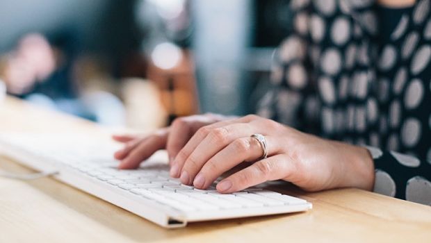 Woman using computer