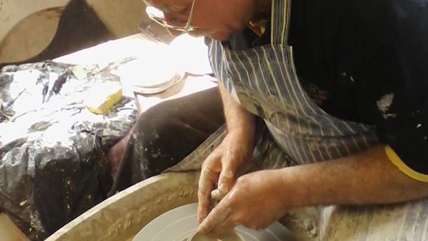 John Sherlock of Irish Ceramic Urns at work in his studio