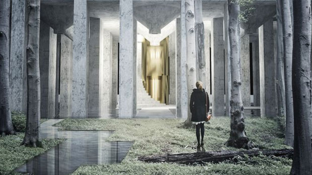 Swedish design for vertical cemetery