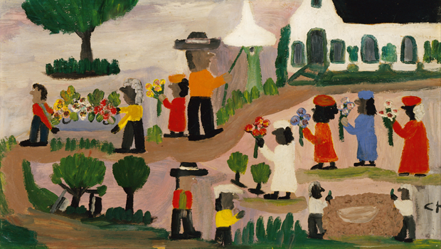 Clementine Hunter's painting Funeral Procession