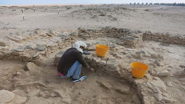 Abdulla al Kaabi on an archaeological dig on Marawah Island, UAE