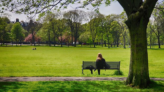 woman sitting on a bench